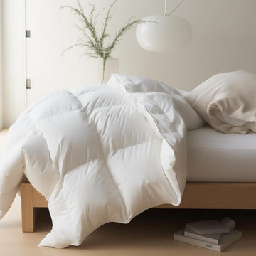 Feather Down Comforter Queen All Season White Down Duvet Insert Ultra Soft 100% Cotton Cover Fluffy 