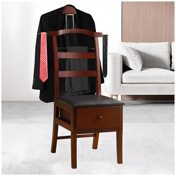 Suit Valet Stands For Men With Drawer Wooden Chair Valet Stand Freestanding Valet Stand for Women With Trouser Bar