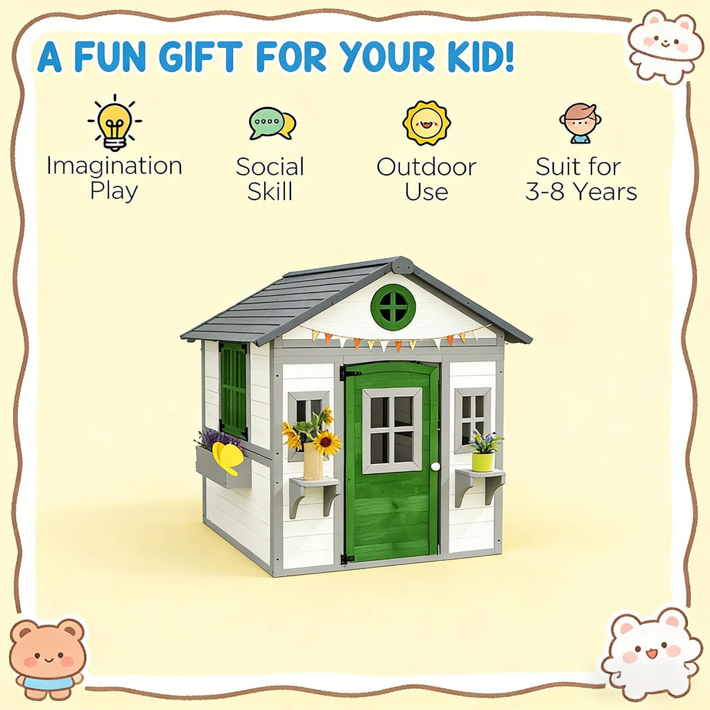 Outdoor Kids Cottage,Wooden Playhouse
