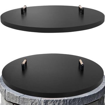 Fire Pit Lid Cover Round- 38" Powder Coated Steel Firepit Cover