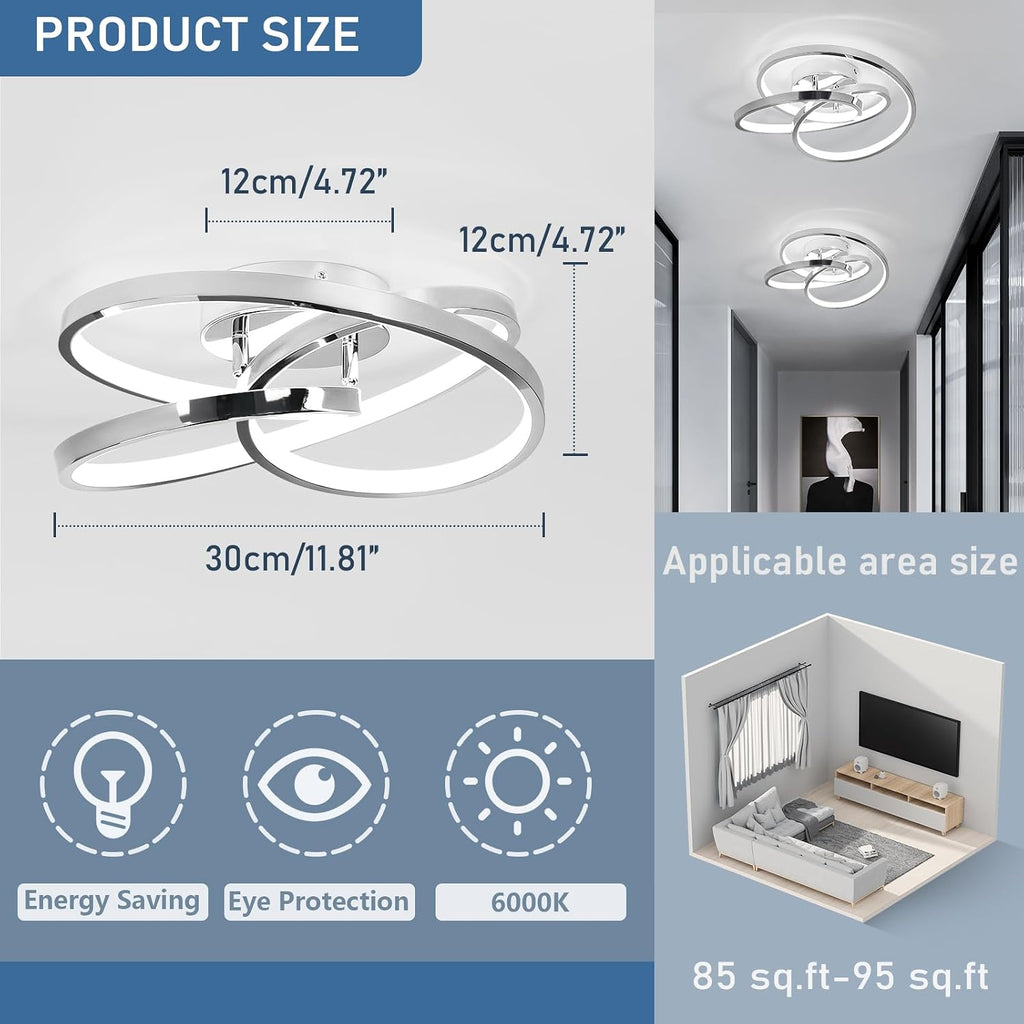 LED Ceiling Light Fixtures,36W Flush Mount Modern LED Ceiling Light,Cool White 6000K Close to Ceiling Lights Bedroom