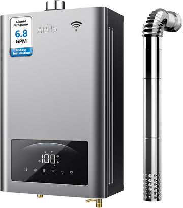 Tankless Water Heater Propane, 140, 000 BTU Indoor Installation Up to 6.8 GPM
