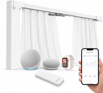 Smart Electric Curtain Track, Motorized motor, Adjustable track length, compatible with Alexa, google, Siri, Apple Watch
