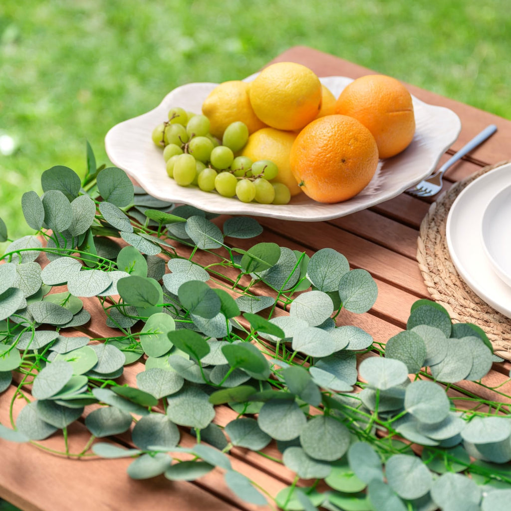 66Pcs Eucalyptus Garland, Artificial Eucalyptus Leaves Table Greenery Garland Wreath Vines for Wedding Party Table