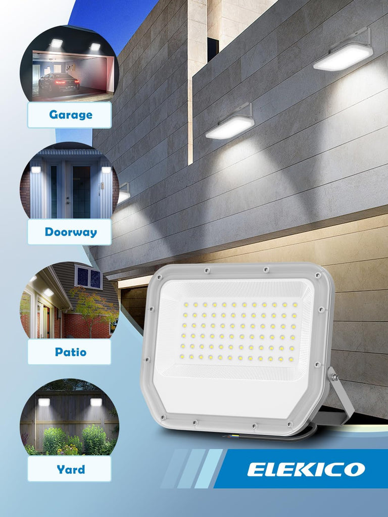 2 Pack Super Bright 6500k 10000lm LED Flood Lights Outdoor,100w Led Outside Lights for Yard Outdoor Waterproof Work