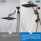 CUPC Certified 13'' Shower Head Combo, High Pressure 5 Spray Rainfall Showerhead, 10 Spray Mode Handheld