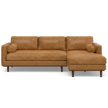 Morrison 102" Full-Grain Leather Right-Facing Sectional Sofa