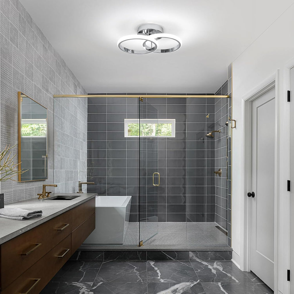 Round Modern Led Ceiling Light Fixtures, 6000K Cool White Hallway Light Fixtures Ceiling, Bathroom Close to Ceiling