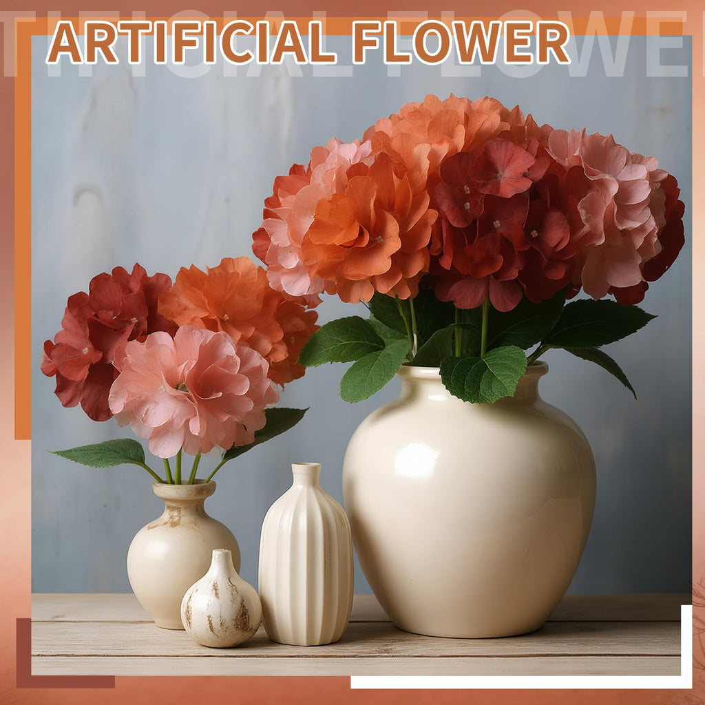 9 Pcs Burnt Orange Fall Artificial 23.6"