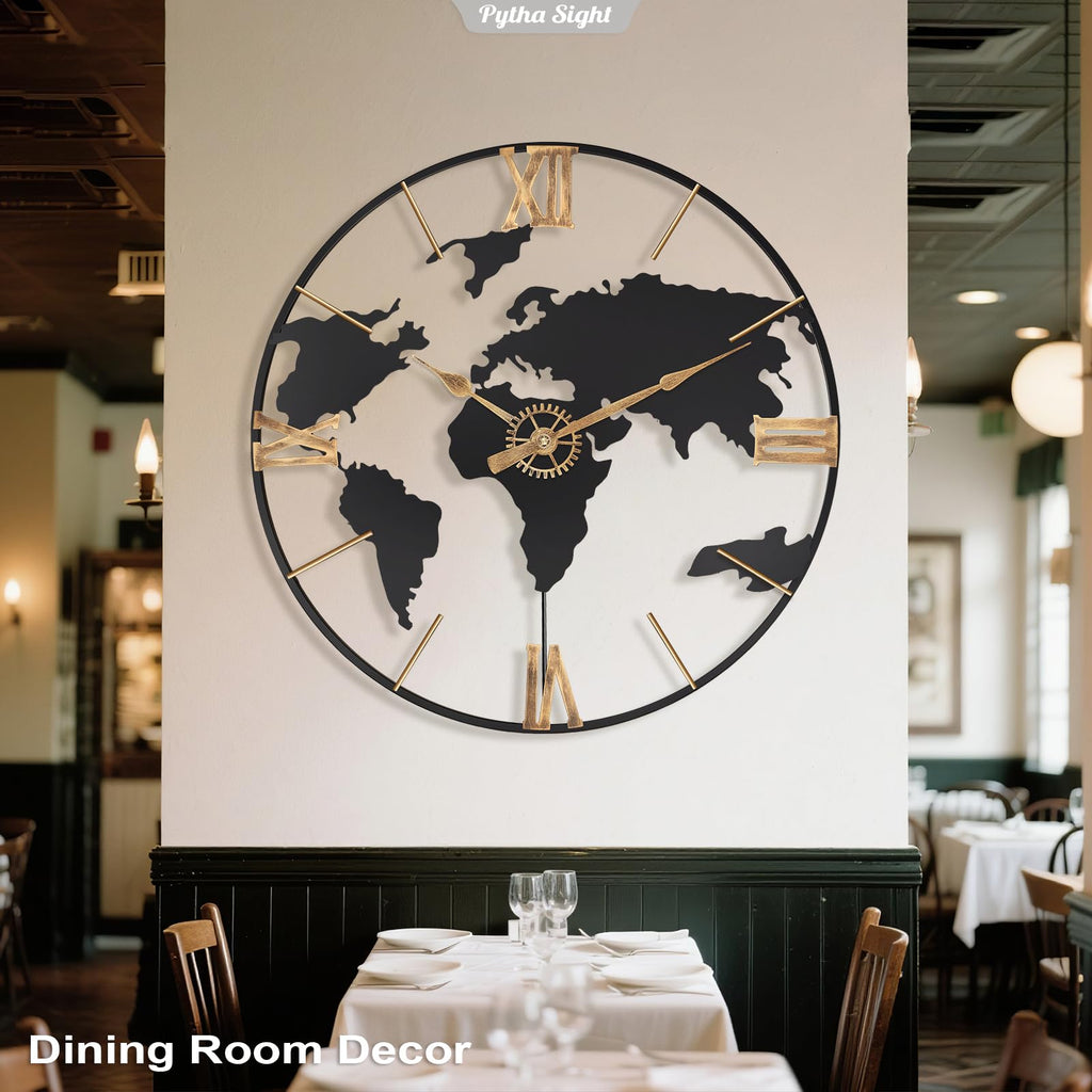 30 Inch Large Extra Giant Oversized Roman World Map Wall Clock