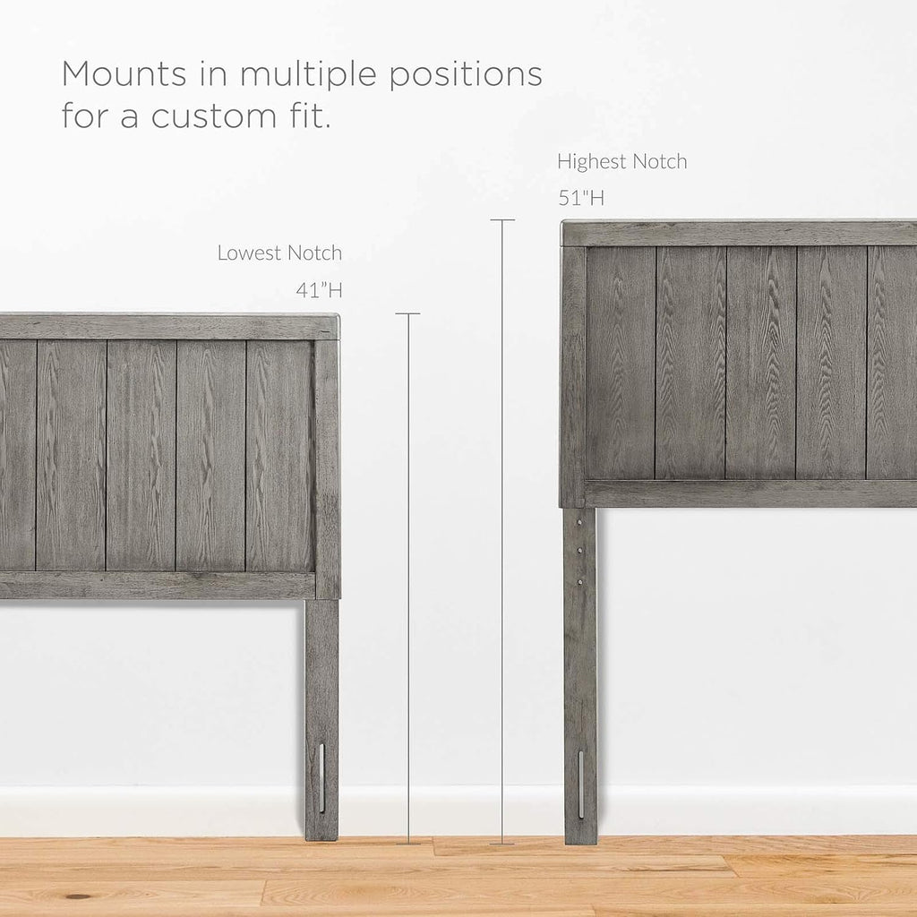 King Wood Headboard, Gray