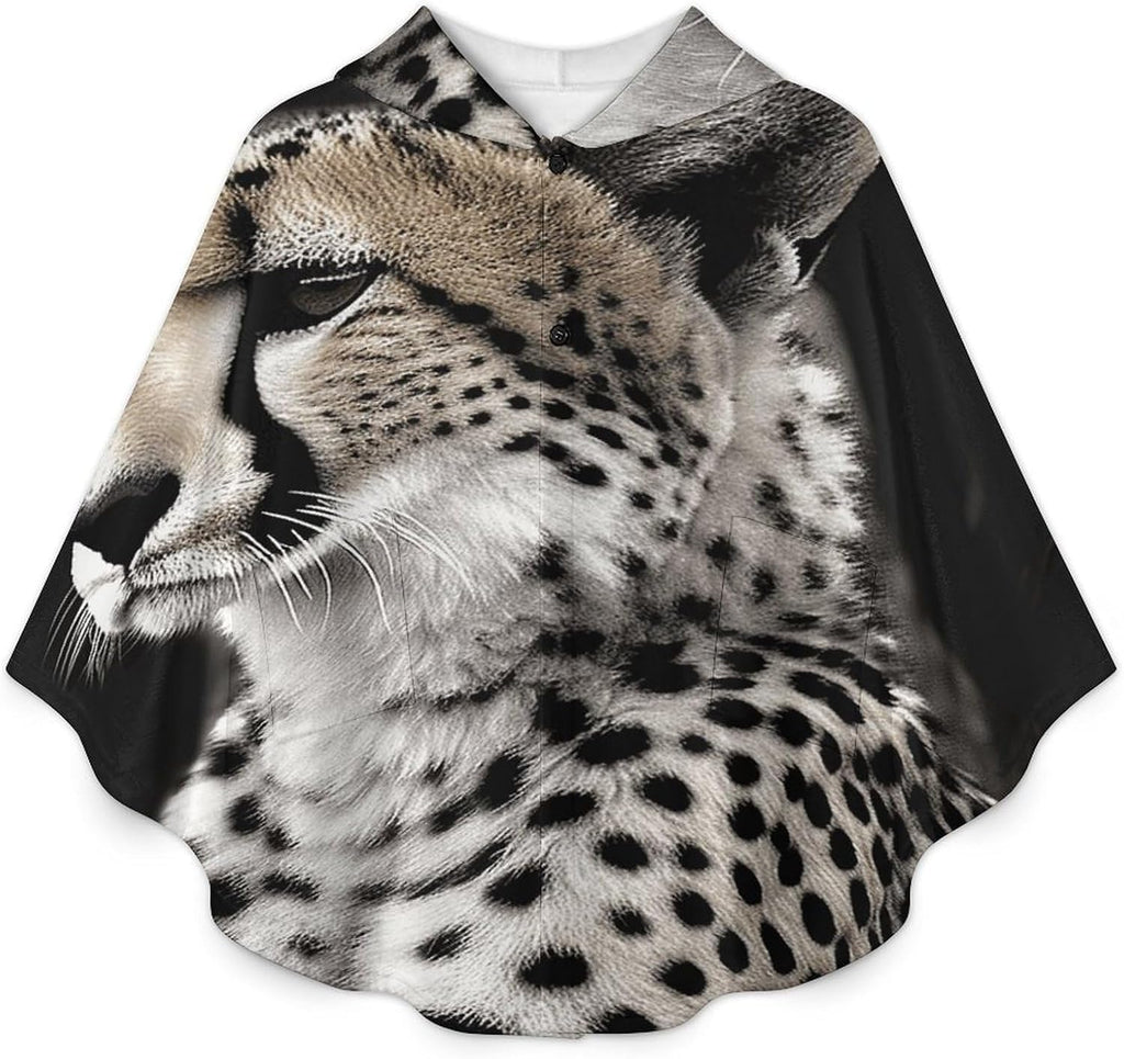 Cheetah Wearable Blanket Hoodie Flannel Hooded Blanket | Sweatshirt Oversized Cozy Sweater Gift