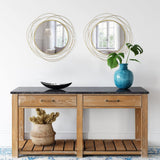 Wall Mirror Mounted Round Decorative Mirrors Circle Vanity, Living Room or Bedroom (Gold1)