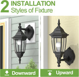 Plastic Outdoor Wall Light Fixtures with Bulbs, Waterproof and Anti-Corrosion Porch Sconces