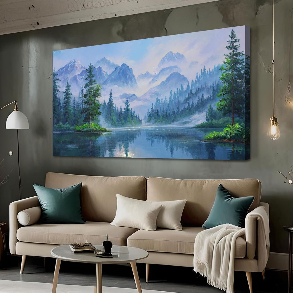 Large Landscape Wall Art Nature Canvas Textured Forest Scenery Pictures Wall Decor Living Room Paintings Artwork