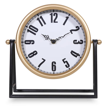Silent Analog Desk Clock - Vintage Battery Operated Mantel
