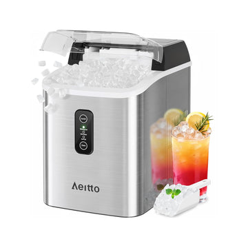Nugget Ice Maker Countertop, 42lbs/24H Ice Machine with 1.5L Water Tank, Rapid Ice Release in 6 Mins, Self-Cleaning