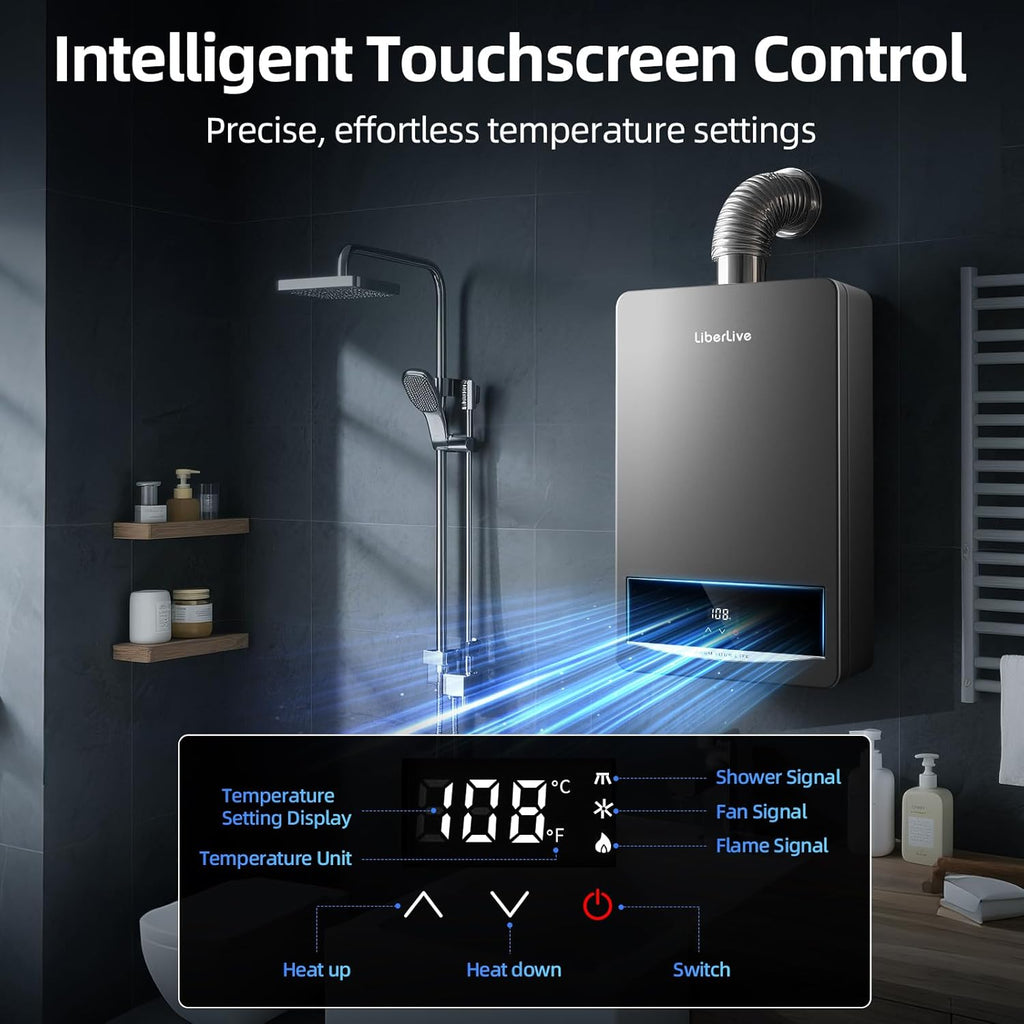 Nature Gas Tankless Water Heater, Indoor Max 3.6 GPM, 80