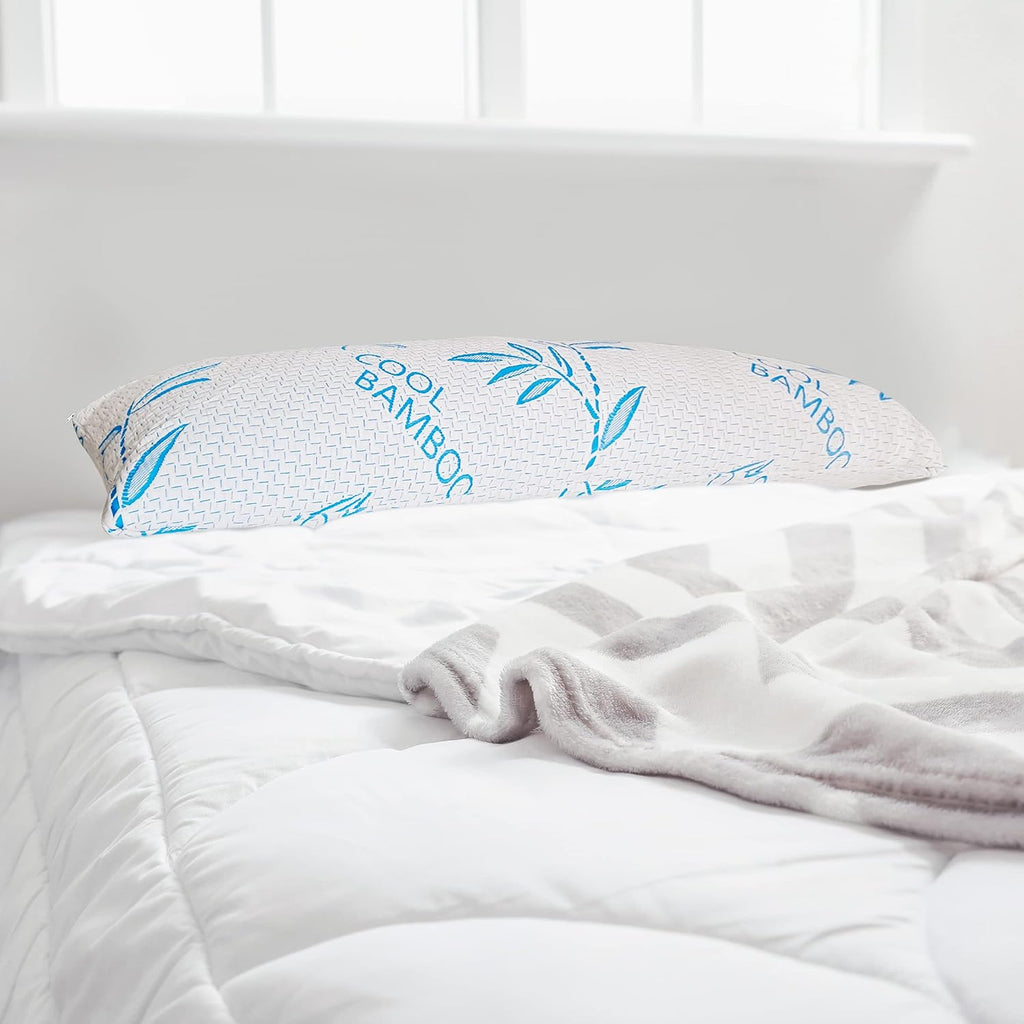 Body Pillow for Sleeping, Shredded Memory Foam Adjustable Bed Pillow with Hypoallergenic, Removable/Washable Zipper