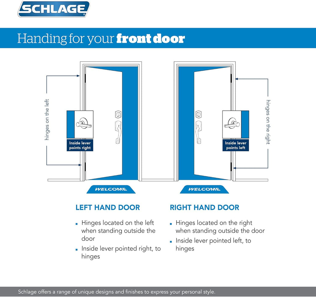 F60 V ADD 619 ACC Addison Front Entry Handleset with Accent Lever, Deadbolt Keyed 1 Side, Satin Nickel - Door Handleset