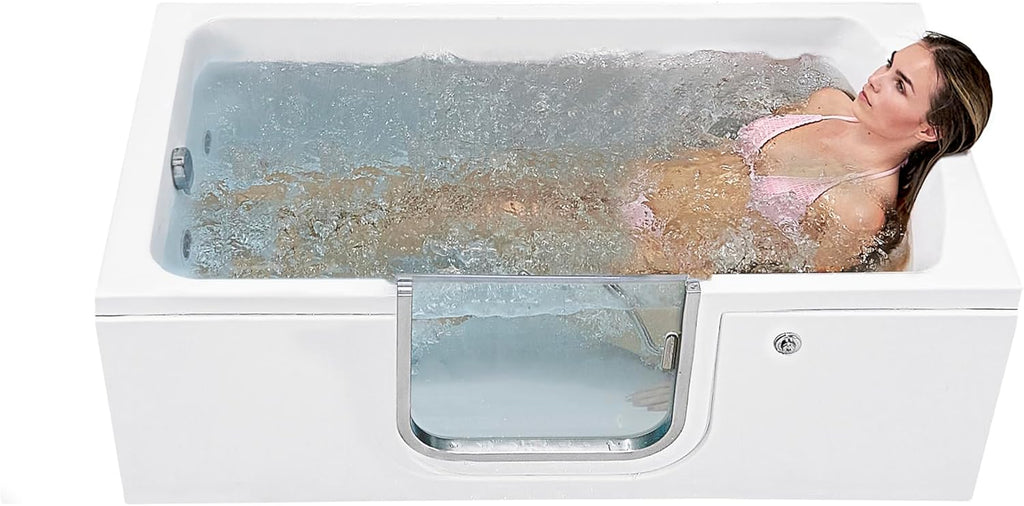Ella Laydown 30x60 Hydro Massage Walk in Bathtub Left Drain