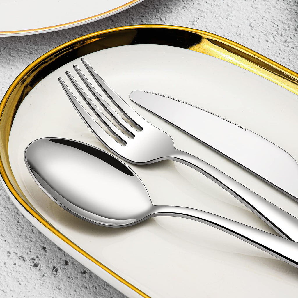 40-piece Silverware Set for 8, Stainless Steel Flatware Cutlery Set, Kitchen Utensil Tableware sets Include Spoon