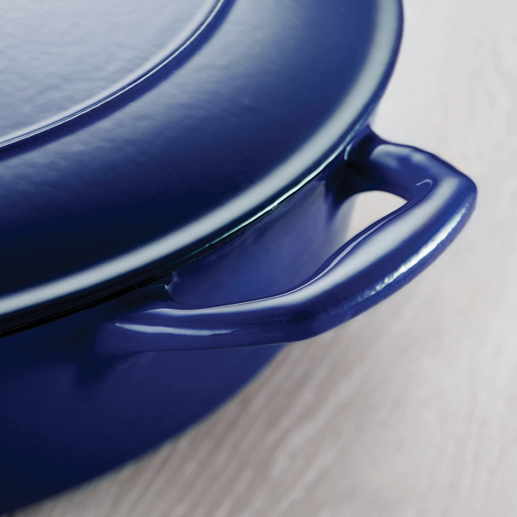 Bestow Enameled Cast Iron 4-Qt Braiser Pan with Lid, Blue