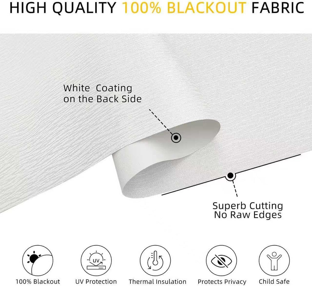 Cordless Blackout Roller Shades for Windows, Striped Free-Stop Window Blinds with Privacy, Thermal Insulated Window