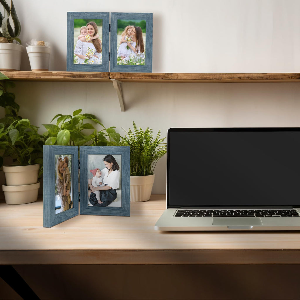 4x6 Double Picture Frame Blue, 1 Pack