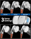 Filtered Shower Head for Hard Water, High Pressure 3 Modes Shower Heads with Handheld Spray