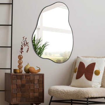 Irregular Wall Mirror, 30"x20.5" Cloud Shaped Mirrors, Asymmetrical Frameless Mirror, Organic Aesthetic Mirrors