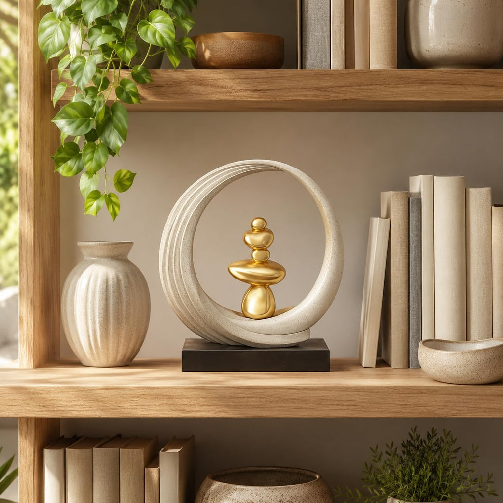 Feng Shui Wealth Statue, Lucky Circular Decorations,Decor for Attracting Wealth Spiritual Decor, Shelves