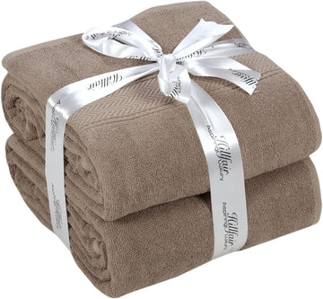 600 GSM- 40 x 80 Inches- 100% Cotton 2 Pc XXL Oversized Bath Towel Set- Soft Highly Absorbent Jumbo Bath Sheets