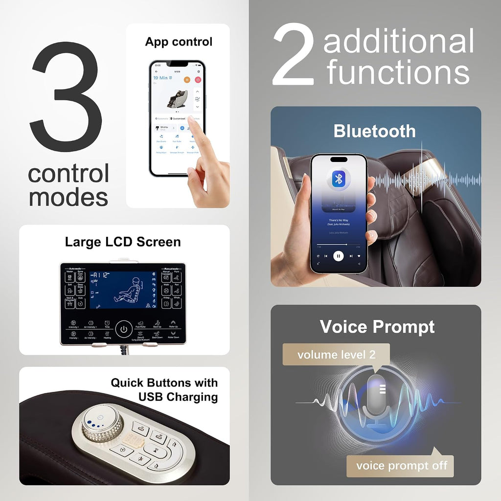Massage Chair, 2026 SL-Track Zero Gravity Shiatsu Massage Chairs Full Body and Recliner, 12+6 Modes, Body Scan, APP