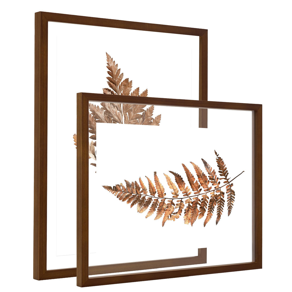 16x20 Floating Picture Frame for 12x16/11x14 Photos, 2-Pack Solid Wood Double Plexiglass Wall Art Frames, Any Size