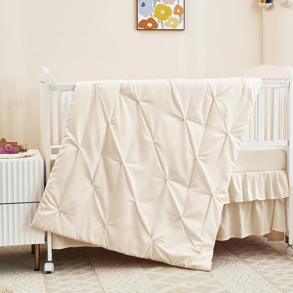 3-Piece Crib Bedding Set for Girls Boys - Ultra Soft & Skin Friendly Baby Bedding Crib Set Includes Crib Comforter