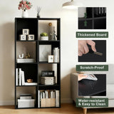 8 Cube Storage Organizer Shelf, Open Cube Bookshelf, Reversible Bookcase, Sturdy Modern Storage, Black