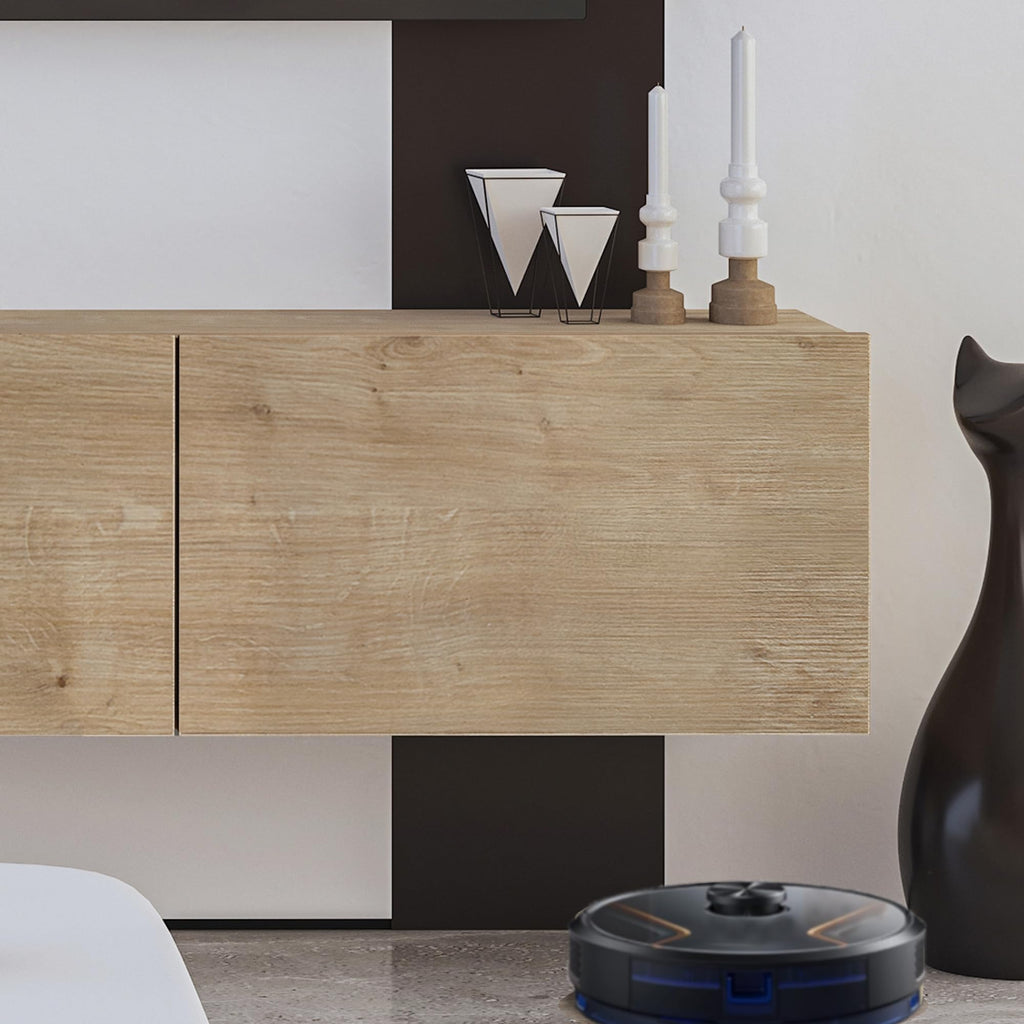 Modern Floating TV Stand, Wall Mounted TV Console for 65-80 inch TVs, Oak