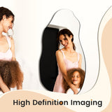 32'' x 18'' Irregular Asymmetrical Wall Mirror Bathroom Entryway, Modern Decorative Mirror Hanging