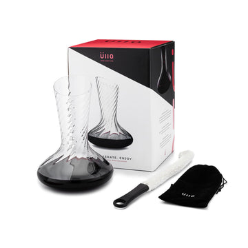 Aerating Decanter Accessory set, Made from Lead-Free Crystal Glass with Included Cleaning Brush and Storage Bag