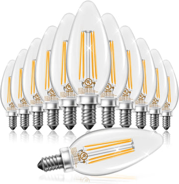 Dimmable E12 Candelabra LED Light Bulbs, Chandelier Light Bulb 60 Watt Equivalent, 5.5W 600 LM 2700K Warm White, B11