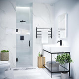 70" x 24" Frameless Shower Door in Matte Black, Water Repellent Glass Shower Door with Seal Strip Parts and Handle