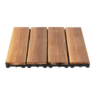 36 PCS Acacia Wood Interlocking Decking Tiles,Hardwood Interlocking Patio Deck Tiles,Weatherproof Patio Flooring