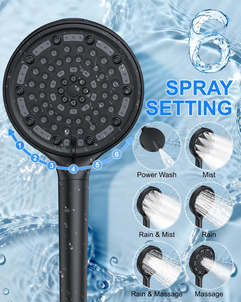 Matte Black 11-Inch Rainfall Shower System