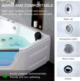 Acrylic Bath Tub with 6 Jetters | Hydromassage SPA Tub for 2 People | 59" Corner Jetted Bathtub with Waterproof