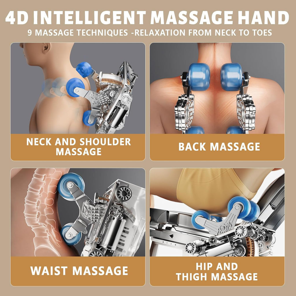4D Massage Chair Full Body Zero Gravity Recliner,55" SL-Track Massage Chair | 15 Auto Modes,11 Technique,40 Airbags
