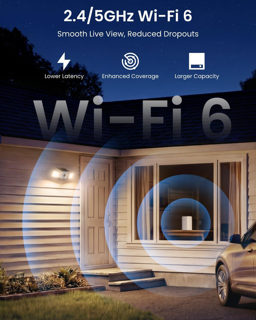 Solar Floodlight Security Cameras Wireless Outdoor, Up to 1000lm | AI/PIR Motion-Activated Floodlight, 2K 150° Color