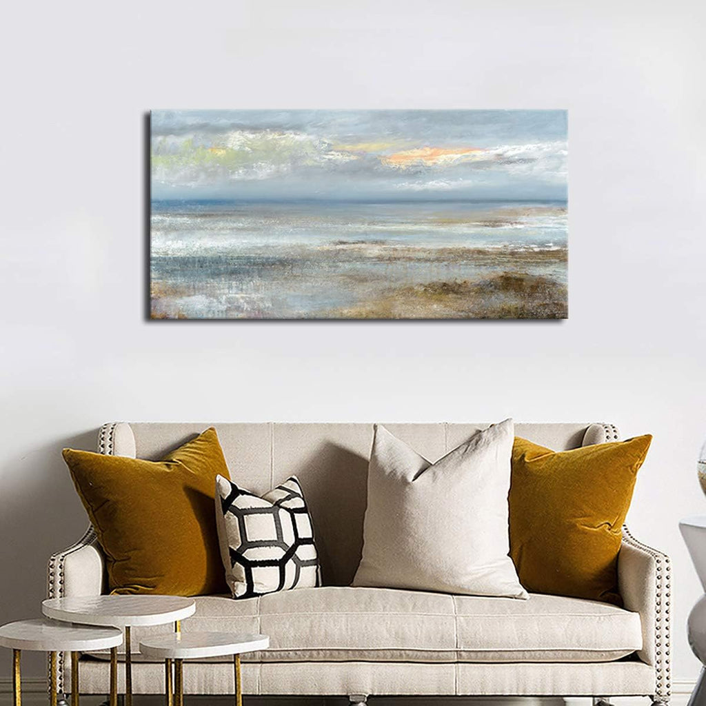 Abstract Wall Art Large Canvas Pictures Modern Blue Ocean Artwork on Canvas Prints Wall Decoration Bedroom Bathroom
