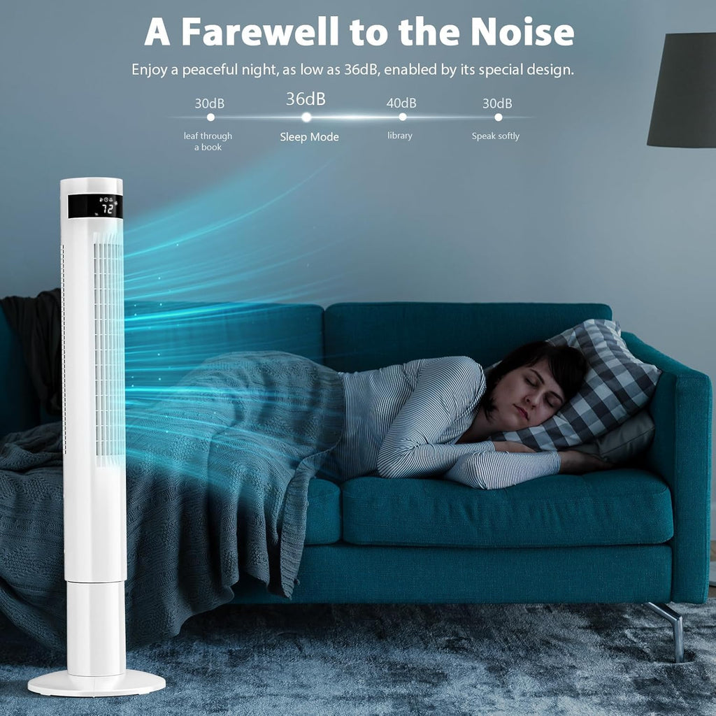 41inch Portable Tower Fan White