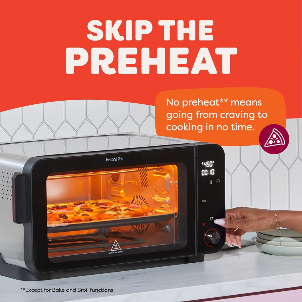 No Preheat Required* 6-Slice Air Fryer Toaster Oven with InstantHeat Technology, 10-in-1, Air Fry, Roast, Bake, Sear
